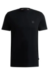 Hugo Boss Regular-fit T-shirt With Logo Badge In Black
