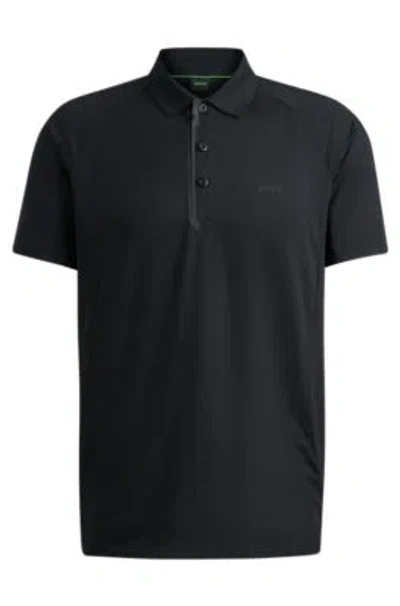 Hugo Boss Regular-fit Tracksuit Bottoms With Quick-dry Performance In Black