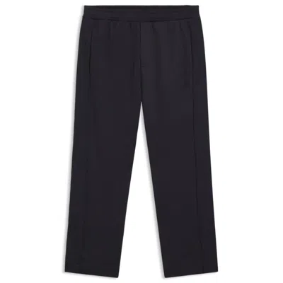 Hugo Boss Regular-fit Tracksuit Bottoms With Quilted Jacquard In Blue