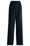 Hugo Boss Regular-fit Trousers In Denim-effect Twill In Light Blue