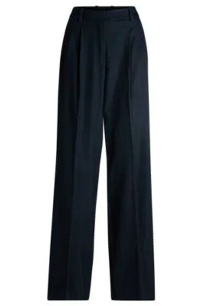 Hugo Boss Regular-fit Trousers In Denim-effect Twill In Light Blue