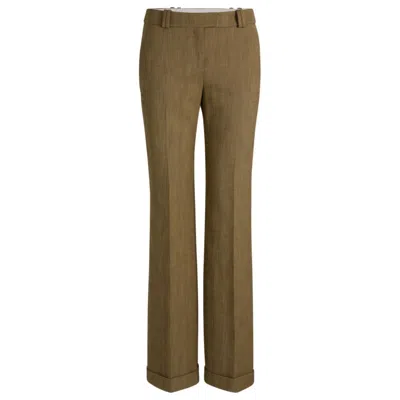 HUGO BOSS REGULAR-FIT TROUSERS IN HERRINGBONE STRETCH FABRIC