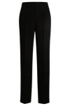 Hugo Boss Regular-fit Trousers In Matte Fabric In Black