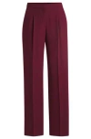 Hugo Boss Regular-fit Trousers In Matte Fabric In Red