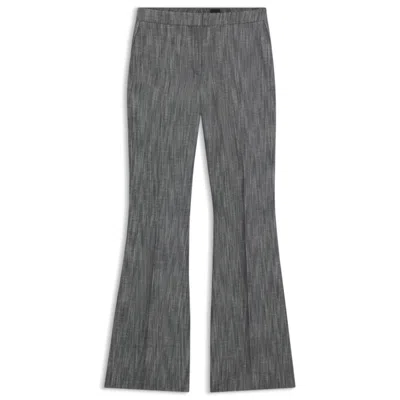 Hugo Boss Regular-fit Trousers In Melange Denim In Gray