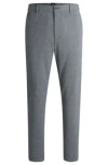 Hugo Boss Regular-fit Trousers In Melange Stretch Panama In Dark Blue