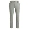 Hugo Boss Regular-fit Trousers In Melange Stretch Panama In Green