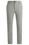 Hugo Boss Regular-fit Trousers In Melange Stretch Panama In Light Green