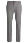 Hugo Boss Regular-fit Trousers In Micro-patterned Stretch Cotton In Gray
