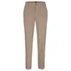 Hugo Boss Regular-fit Trousers In Patterned Stretch Cotton In Beige