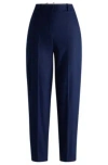 Hugo Boss Regular-fit Trousers In Stretch Cloth With Tapered Leg In Light Blue