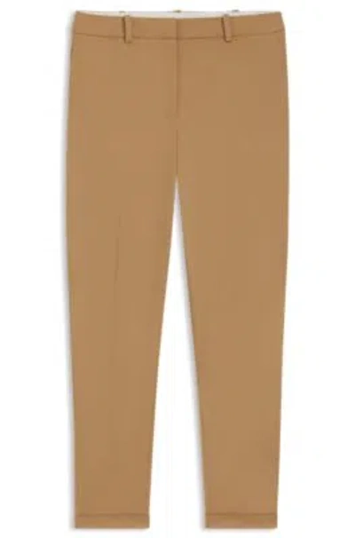 HUGO BOSS REGULAR-FIT TROUSERS IN STRETCH-COTTON TWILL