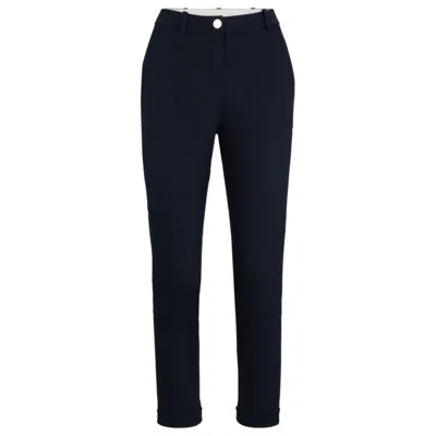 HUGO BOSS REGULAR-FIT TROUSERS IN STRETCH-COTTON TWILL