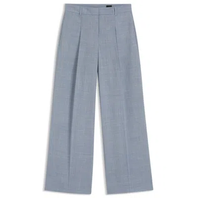 Hugo Boss Regular-fit Trousers In Virgin Wool In Blue