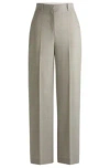 Hugo Boss Regular-fit Trousers In Virgin Wool In Light Beige