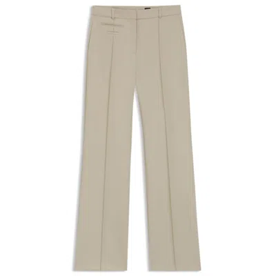 Hugo Boss Regular-fit Trousers In Virgin-wool Twill In Neutral
