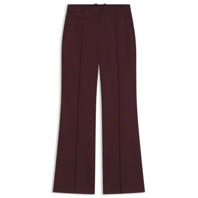 Hugo Boss Regular-fit Trousers In Virgin-wool Twill In Burgundy