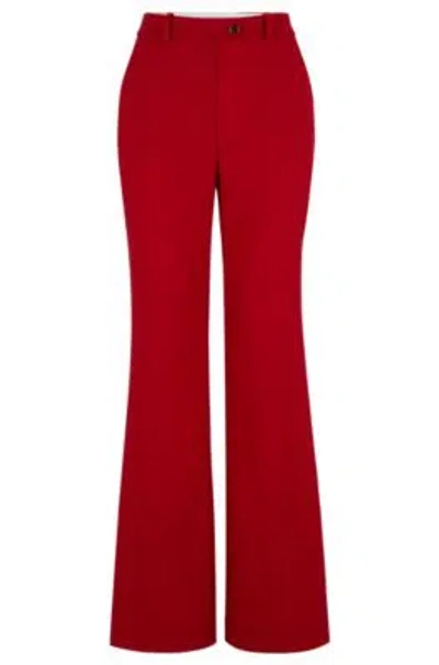 Hugo Boss Regular-fit Trousers In Virgin-wool Twill In Red