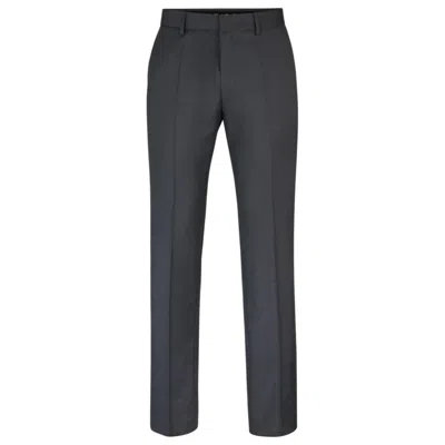 Hugo Boss Regular-fit Trousers In Wool Serge In Black