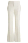 Hugo Boss Regular-fit Trousers In Wool Twill In White