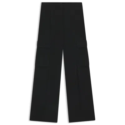 Hugo Boss Regular-fit Trousers With Cargo Pockets In Black