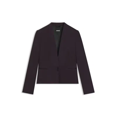 Hugo Boss Regular-fit Tuxedo Blazer With Shawl Lapels In Purple