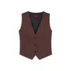 Hugo Boss Regular-fit Waistcoat In Stretch Fabric In Brown