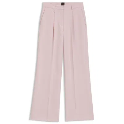 Hugo Boss Regular-fit Wide-leg Pants In Stretch Fabric In Pink