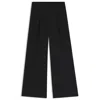 Hugo Boss Womens Boss Striped Wide-leg Mid-rise Woven Trousers In Black