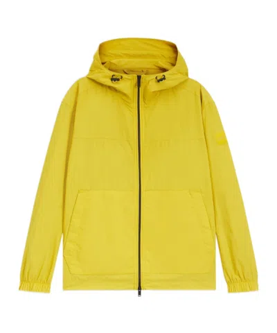 Hugo Boss Regular-fit Windbreaker In Water-repellent Soft-touch Fabric In Yellow