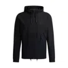 Hugo Boss Regular-fit Zip-up Hoodie With Quick-dry Performance In Black