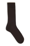 Hugo Boss Regular-length Socks In A Cashmere Blend In Dark Brown
