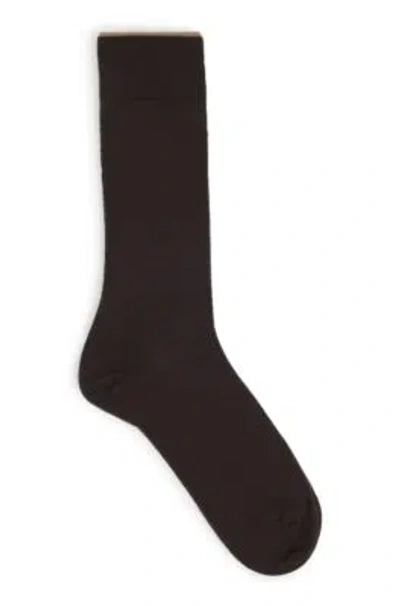 Hugo Boss Regular-length Socks In A Cashmere Blend In Dark Brown