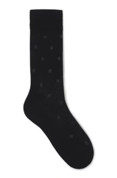 Hugo Boss Regular-length Socks With Double B Monograms In Black