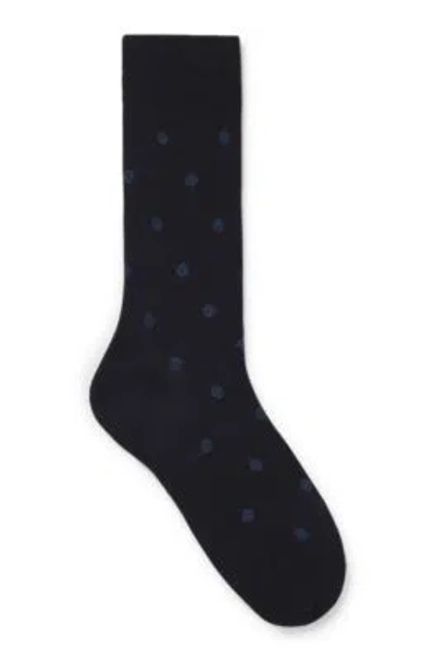 Hugo Boss Regular-length Socks With Double B Monograms In Dark Blue