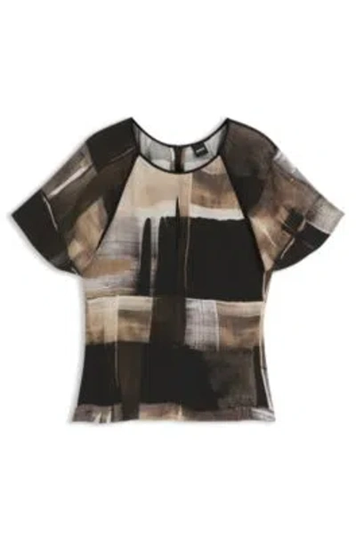 Hugo Boss Regular-fit Blouse With Modern Print In Multi