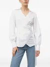 Hugo Boss Regular-fit Blouse With Wrap Front In White