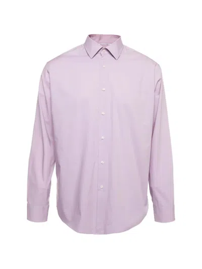 Pre-owned Hugo Boss Regular-fit Button-up Shirt In Purple