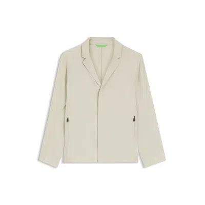 Hugo Boss Regular-fit Jacket In Water-repellent Stretch Fabric In Neutral