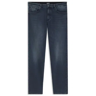 Hugo Boss Regular-fit Jeans In A Stretch Cotton Blend In Blue