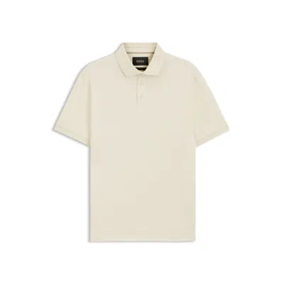 Hugo Boss Regular-fit Polo Shirt In Mercerized Italian Cotton In White