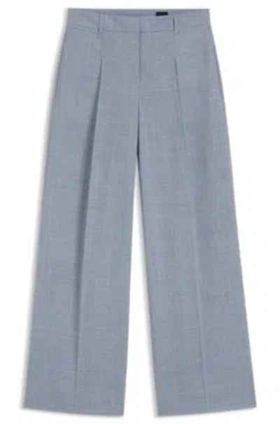 Hugo Boss Regular-fit Trousers In Virgin Wool In Blue