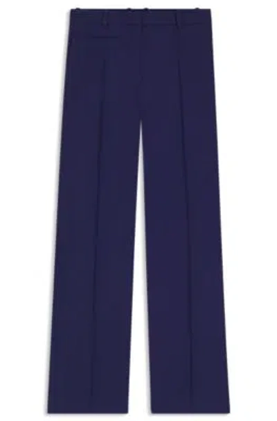 Hugo Boss Regular-fit Trousers In Virgin-wool Twill In Blue