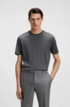 Hugo Boss Regular-fit T-shirt In Mercerized Cotton In Gray