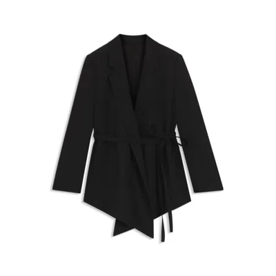 Hugo Boss Relaxed-fit Blazer In Wool-blend Gabardine In Black