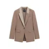 Hugo Boss Relaxed-fit Blazer With Color-blocked Lapels