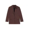 Hugo Boss Relaxed-fit Blazer With Flower Brooch In Black