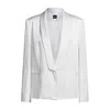 Hugo Boss Relaxed-fit Blazer With Shawl Lapels In White