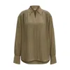 Hugo Boss Relaxed-fit Blouse With Concealed Placket And Point Collar In Grey