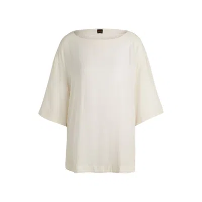 HUGO BOSS RELAXED-FIT BLOUSE WITH CONTRAST STITCHING